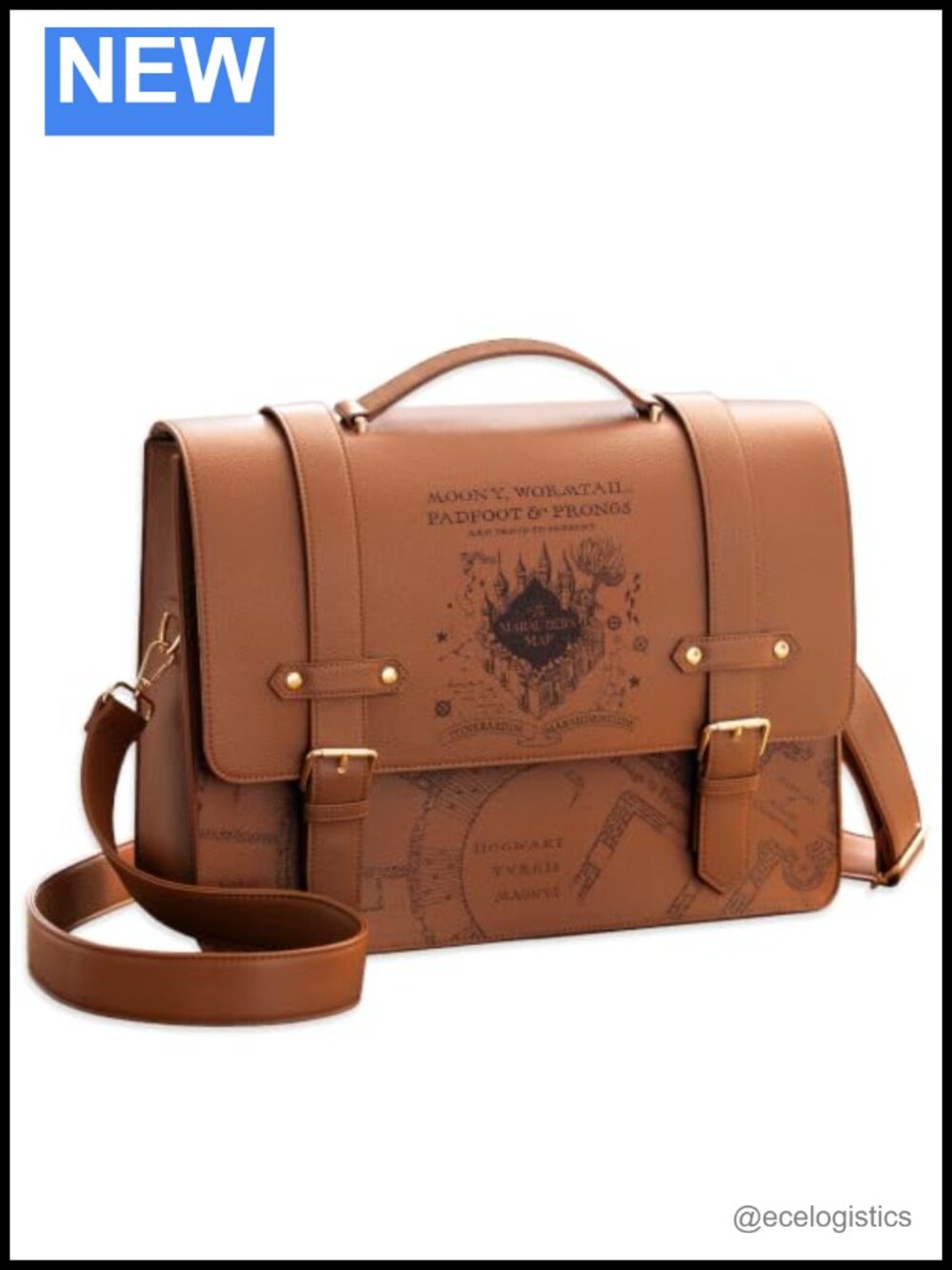 Harry Potter Marauder's Map Crossbody Satchel Purse with Top Handles, Vegan